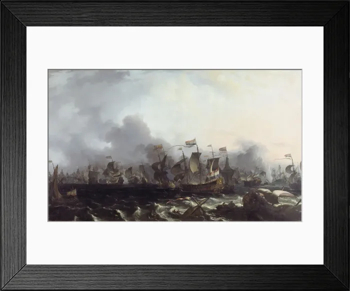 Framed Print : The Four Day's Battle, 11-14 June 1666, 1666-1708. Creator: Ludolf Backhuysen I Framed Print : The Four Day's Battle, 11-14 June 1666, 1666-1708. Creator: Ludolf Backhuysen I