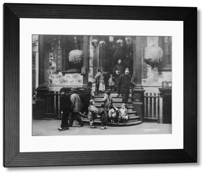 Framed Print : In front of the Joss House, Chinatown, San Francisco, between 1896 and 1906. Creator: Arnold Genthe Framed Print : In front of the Joss House, Chinatown, San Francisco, between 1896 and 1906. Creator: Arnold Genthe