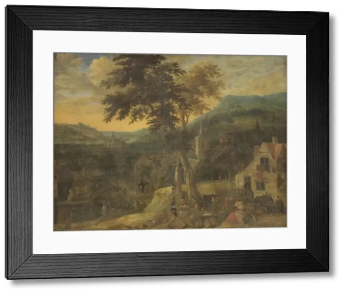 Framed Print : A Village Celebration, 1651-1684. Creator: Gerrit van Battem Framed Print : A Village Celebration, 1651-1684. Creator: Gerrit van Battem