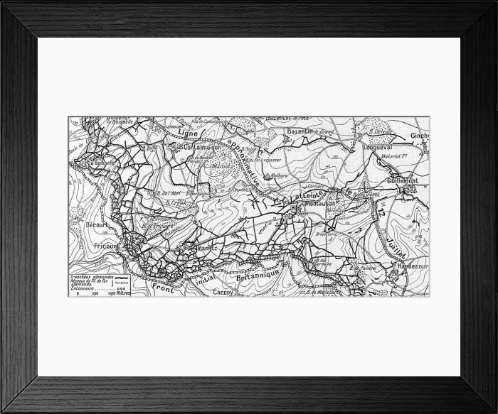 Framed Print : La Guerre 20-26 juillet 1916; cartes des ouvrages allemands d'Ovillers a Hardecourt, 1916. Creator: Unknown Framed Print : La Guerre 20-26 juillet 1916; cartes des ouvrages allemands d'Ovillers a Hardecourt, 1916. Creator: Unknown