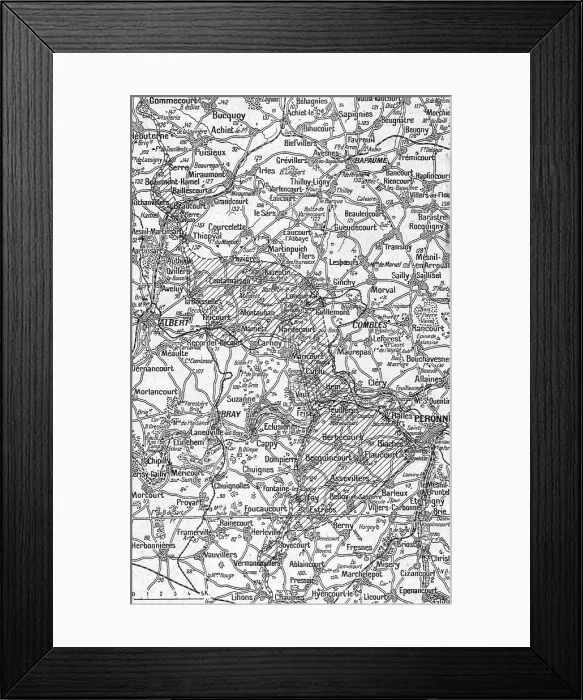 Framed Print : La Guerre 20-26 juillet 1916; Carte-croquis du terrain au Nord et au Sud de la Somme, 1916. Creator: Unknown Framed Print : La Guerre 20-26 juillet 1916; Carte-croquis du terrain au Nord et au Sud de la Somme, 1916. Creator: Unknown