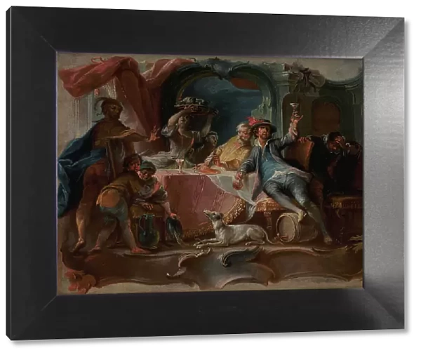 The Prodigal Son Wasting his Inheritance, 1724-1761. Creator: Johann Wolfgang Baumgartner