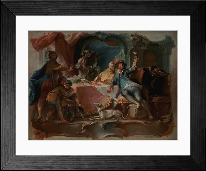 Framed Print : The Prodigal Son Wasting his Inheritance, 1724-1761. Creator: Johann Wolfgang Baumgartner Framed Print : The Prodigal Son Wasting his Inheritance, 1724-1761. Creator: Johann Wolfgang Baumgartner