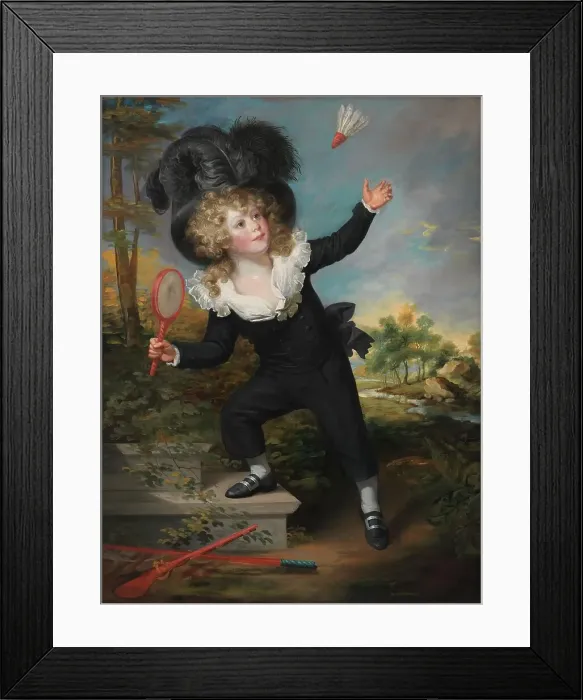 Framed Print : Portrait of Kennett Dixon playing shuttlecock, 1788-1792. Creator: Sir William Beechey Framed Print : Portrait of Kennett Dixon playing shuttlecock, 1788-1792. Creator: Sir William Beechey
