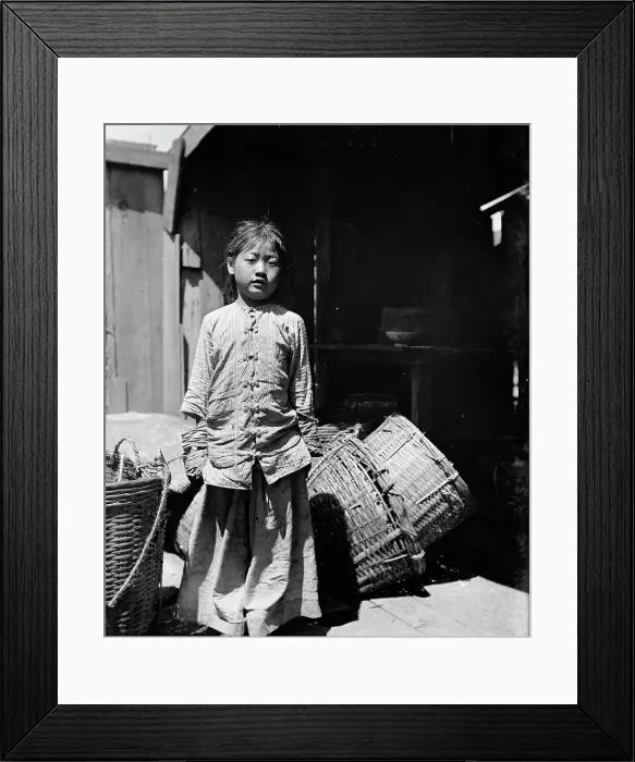 Framed Print : The fish dealer's daughter, Chinatown, San Francisco, between 1896 and 1906. Creator: Arnold Genthe Framed Print : The fish dealer's daughter, Chinatown, San Francisco, between 1896 and 1906. Creator: Arnold Genthe