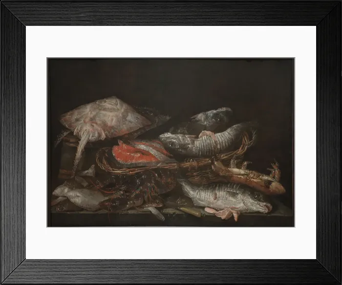 Framed Print : Still Life with Fish on a Stone Table, 1635-1690. Creator: Abraham van Beyeren Framed Print : Still Life with Fish on a Stone Table, 1635-1690. Creator: Abraham van Beyeren