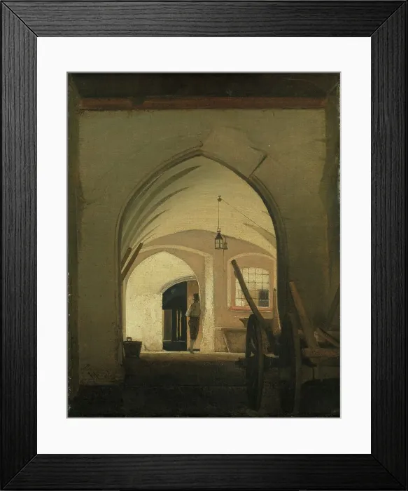 Framed Print : A Coach House, Partenkirchen, 1831. Creator: Wilhelm Bendz Framed Print : A Coach House, Partenkirchen, 1831. Creator: Wilhelm Bendz