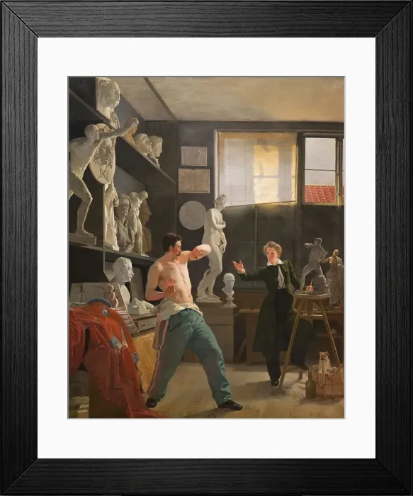 Framed Print : A Sculptor in his Studio Working from the Life, 1827. Creator: Wilhelm Bendz Framed Print : A Sculptor in his Studio Working from the Life, 1827. Creator: Wilhelm Bendz