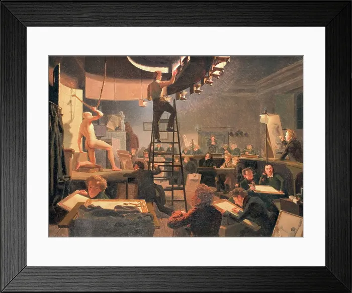 Framed Print : The Life Class at the Royal Academy of Fine Arts, 1826. Creator: Wilhelm Bendz Framed Print : The Life Class at the Royal Academy of Fine Arts, 1826. Creator: Wilhelm Bendz