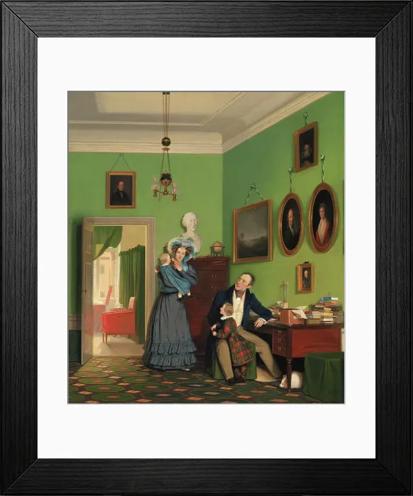 Framed Print : The Waagepetersen Family, 1830. Creator: Wilhelm Bendz Framed Print : The Waagepetersen Family, 1830. Creator: Wilhelm Bendz