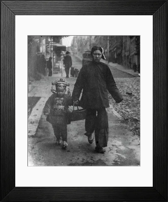 Framed Print : Carrying New Year's presents, Chinatown, San Francisco, between 1896 and 1906. Creator: Arnold Genthe Framed Print : Carrying New Year's presents, Chinatown, San Francisco, between 1896 and 1906. Creator: Arnold Genthe