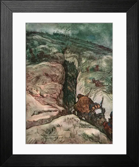 Framed Print : Sur le front d'artois - l'album de Jean Lefort; Une releve par le boyau Lasnier, 1915 (1916). Creator: Jean Lefort Framed Print : Sur le front d'artois - l'album de Jean Lefort; Une releve par le boyau Lasnier, 1915 (1916). Creator: Jean Lefort