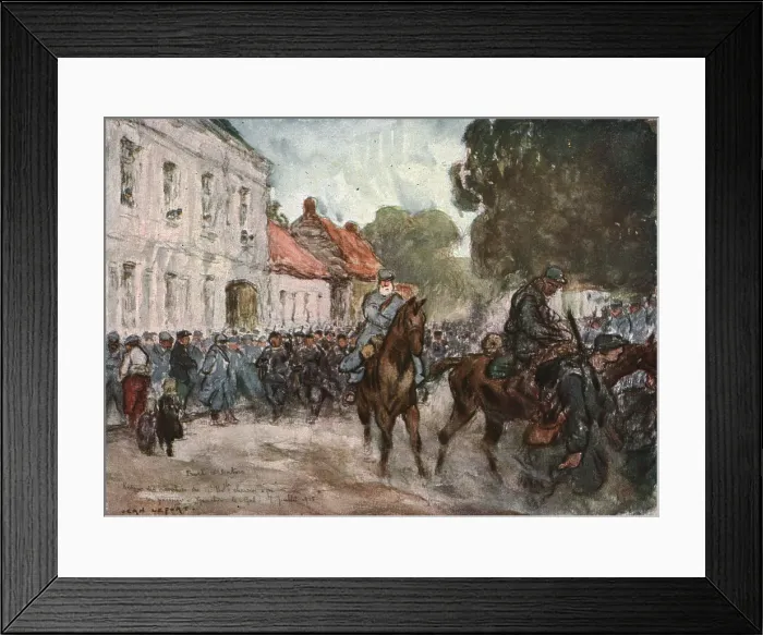 Framed Print : Sur le front d'artois - l'album de Jean Lefort; Retour d'un bataillon de chasseurs, 1915 (1916). Creator: Jean Lefort Framed Print : Sur le front d'artois - l'album de Jean Lefort; Retour d'un bataillon de chasseurs, 1915 (1916). Creator: Jean Lefort