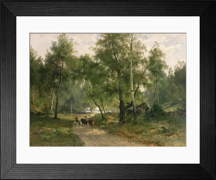 Framed Print : Beneath the Birches. Motif from Mälaren, 1870. Creator: Johan Edvard Bergh Framed Print : Beneath the Birches. Motif from Mälaren, 1870. Creator: Johan Edvard Bergh