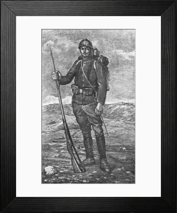 Framed Print : Le soldat serbe, dans son nouvel equipement, 1916. Creator: Vladimir Betzitch Framed Print : Le soldat serbe, dans son nouvel equipement, 1916. Creator: Vladimir Betzitch