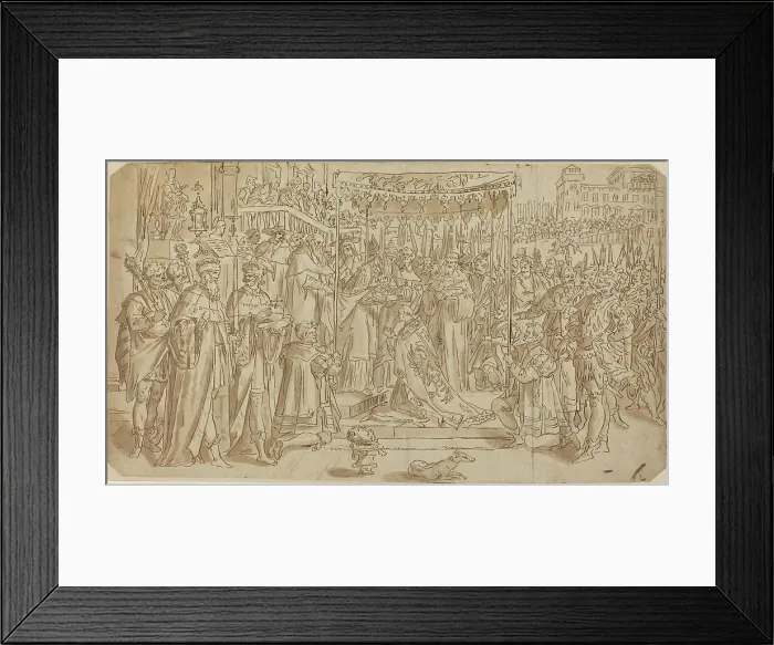Framed Print : Coronation of the Emperor. Creator: Vos, Maarten de, after Framed Print : Coronation of the Emperor. Creator: Vos, Maarten de, after
