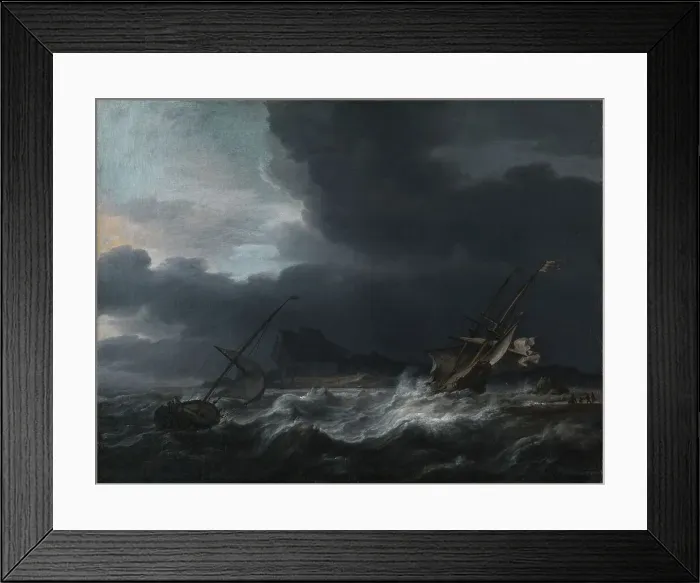 Framed Print : Gale off Rocky Coast, 1643-1669. Creator: Jan Theunisz. Blanckerhoff Framed Print : Gale off Rocky Coast, 1643-1669. Creator: Jan Theunisz. Blanckerhoff