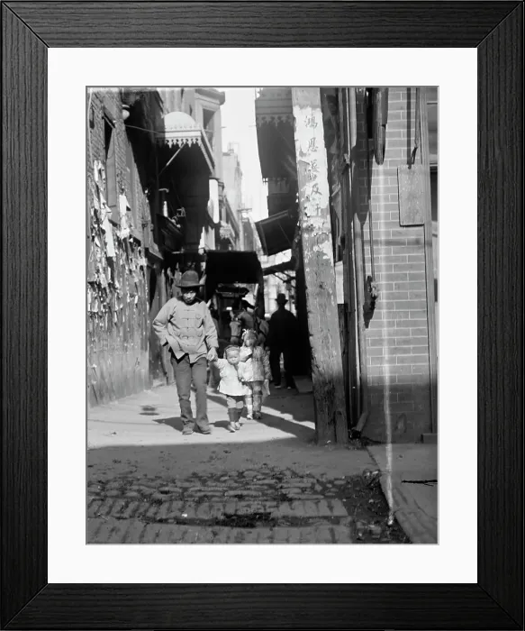 Framed Print : The alley, Chinatown, San Francisco, between 1896 and 1906. Creator: Arnold Genthe Framed Print : The alley, Chinatown, San Francisco, between 1896 and 1906. Creator: Arnold Genthe