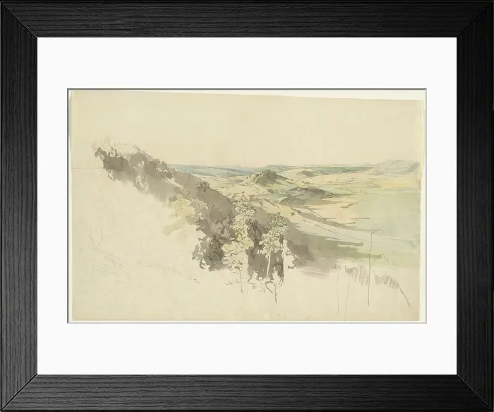 Framed Print : Hilly Landscape with Landsberg Castle, 1830 / 1836. Creator: Carl Wagner Framed Print : Hilly Landscape with Landsberg Castle, 1830 / 1836. Creator: Carl Wagner