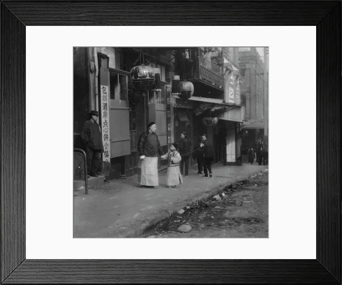Framed Print : A family from the Consulate, Chinatown, San Francisco, between 1896 and 1906. Creator: Arnold Genthe Framed Print : A family from the Consulate, Chinatown, San Francisco, between 1896 and 1906. Creator: Arnold Genthe