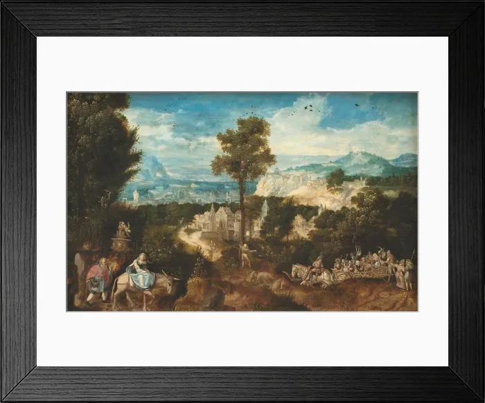 Framed Print : Landscape with the Flight into Egypt, 1500-1550. Creator: Herri met de Bles Framed Print : Landscape with the Flight into Egypt, 1500-1550. Creator: Herri met de Bles