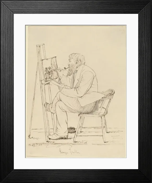 Framed Print : Sketching - George Fuller, 1858. Creator: John Quincy Adams Ward Framed Print : Sketching - George Fuller, 1858. Creator: John Quincy Adams Ward