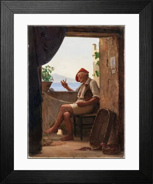 Framed Print : A Fisherman from Sorrento, Italy, 1860. Creator: Carl Bloch Framed Print : A Fisherman from Sorrento, Italy, 1860. Creator: Carl Bloch