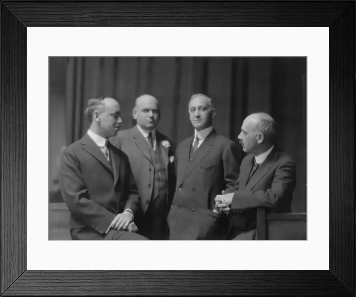 Framed Print : Esberg, Mr. Mr. Melton, and two unidentified men, portrait photograph, 1915 Jan. Creator: Arnold Genthe Framed Print : Esberg, Mr. Mr. Melton, and two unidentified men, portrait photograph, 1915 Jan. Creator: Arnold Genthe