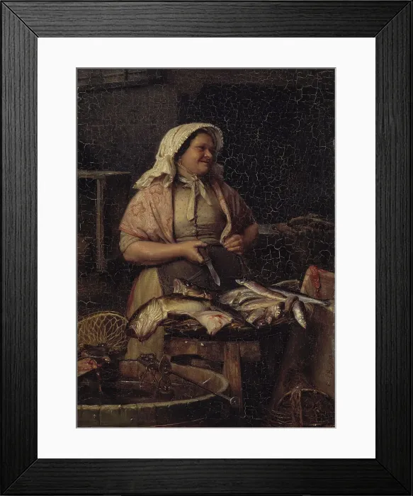 Framed Print : A Fishwife, 1875. Creator: Carl Bloch Framed Print : A Fishwife, 1875. Creator: Carl Bloch
