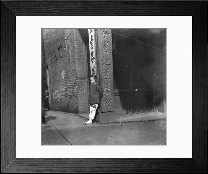 Framed Print : The drug store sign, Chinatown, San Francisco, between 1896 and 1906. Creator: Arnold Genthe Framed Print : The drug store sign, Chinatown, San Francisco, between 1896 and 1906. Creator: Arnold Genthe