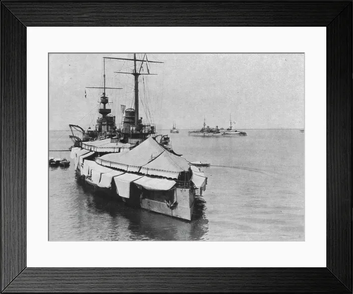Framed Print : La flotte Francaise en orient; Toilette d'ete des navires de Guerre: le cuirasse Patrie, 1916. Creator: Unknown. La flotte Francaise en orient; Toilette d'ete des navires de Guerre: le cuirasse Patrie, 1916. Creator: Unknown Framed Print : La flotte Francaise en orient; Toilette d'ete des navires de Guerre: le cuirasse Patrie, 1916. Creator: Unknown. La flotte Francaise en orient; Toilette d'ete des navires de Guerre: le cuirasse Patrie, 1916. Creator: Unknown
