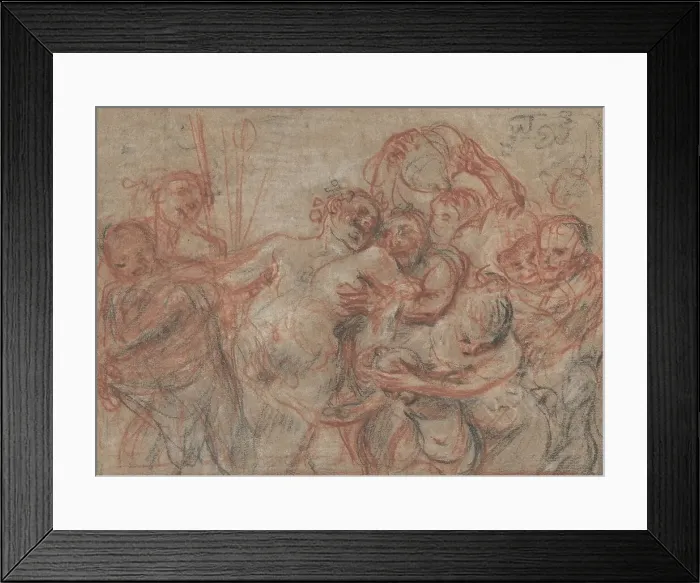 Framed Print : The March of Silenus [recto], c. 1715 / 1716. Creator: Jean-Antoine Watteau