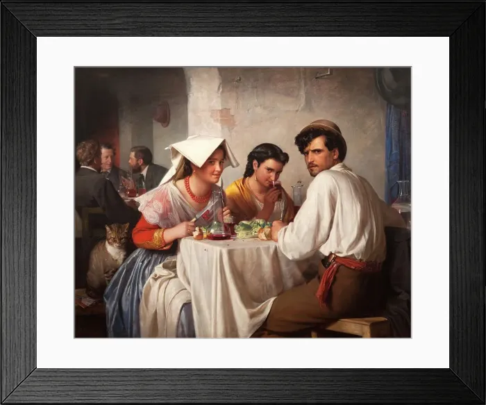 Framed Print : In a Roman Osteria, 1866. Creator: Carl Bloch Framed Print : In a Roman Osteria, 1866. Creator: Carl Bloch