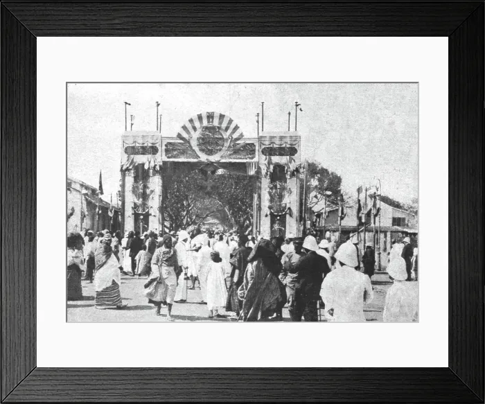 Framed Print : Les vainqueurs du Cameroun; A Dakar: arc de triomphe, 1916. Creator: Unknown Framed Print : Les vainqueurs du Cameroun; A Dakar: arc de triomphe, 1916. Creator: Unknown