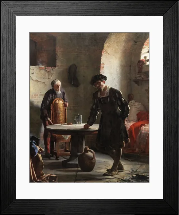 Framed Print : King Christian II in Prison, 1871. Creator: Carl Bloch Framed Print : King Christian II in Prison, 1871. Creator: Carl Bloch