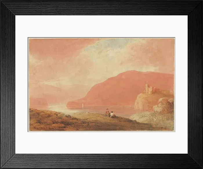 Framed Print : Castle on a River, early 19th century. Creator: Robert Walter Weir Framed Print : Castle on a River, early 19th century. Creator: Robert Walter Weir