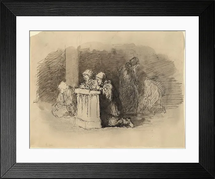 Framed Print : Praying Figures in a Church, Florence, c. 1824 / 1827. Creator: Robert Walter Weir Framed Print : Praying Figures in a Church, Florence, c. 1824 / 1827. Creator: Robert Walter Weir