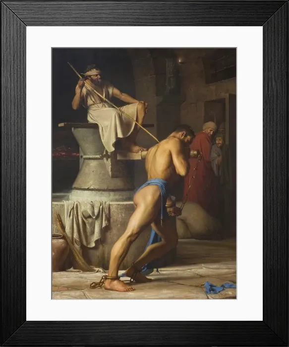 Framed Print : Samson and the Philistines, 1863. Creator: Carl Bloch Framed Print : Samson and the Philistines, 1863. Creator: Carl Bloch