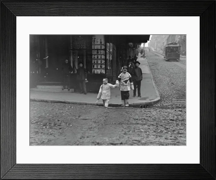Framed Print : At the corner of Dupont and Jackson Streets, Chinatown, San Francisco, between 1896 and 1906. Creator: Arnold Genthe Framed Print : At the corner of Dupont and Jackson Streets, Chinatown, San Francisco, between 1896 and 1906. Creator: Arnold Genthe