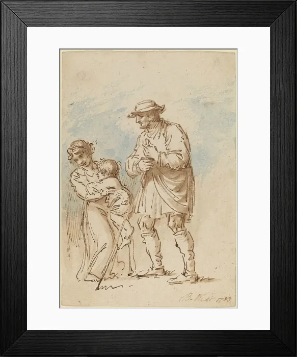 Framed Print : Vagabond Family [recto], 1788. Creator: Benjamin West