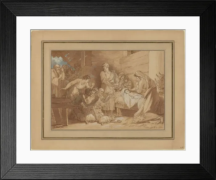 Framed Print : The Adoration of the Shepherds, 1805. Creator: Benjamin West Framed Print : The Adoration of the Shepherds, 1805. Creator: Benjamin West