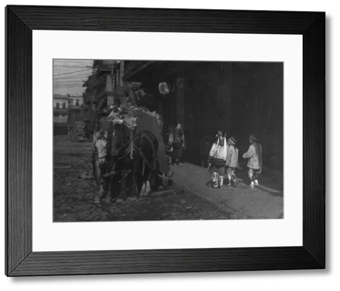Framed Print : Where beauty and squalor mingle, San Francisco, between 1896 and 1906. Creator: Arnold Genthe Framed Print : Where beauty and squalor mingle, San Francisco, between 1896 and 1906. Creator: Arnold Genthe