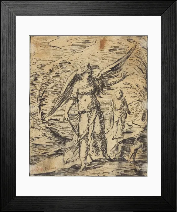 Framed Print : Tobias and the Angel [verso], c. 1616 / 1617. Creator: Hermann Weyer