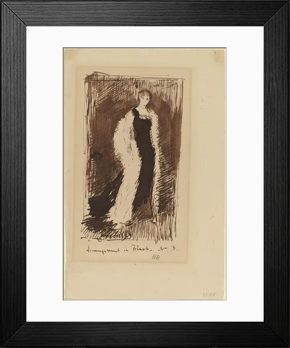 Framed Print : Arrangement in Black - No.3, 1881. Creator: James Abbott McNeill Whistler Framed Print : Arrangement in Black - No.3, 1881. Creator: James Abbott McNeill Whistler