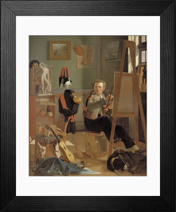 Framed Print : The Battle-Painter Jorgen Sonne in his Studio, 1823-1825. Creator: Ditlev Blunck Framed Print : The Battle-Painter Jorgen Sonne in his Studio, 1823-1825. Creator: Ditlev Blunck