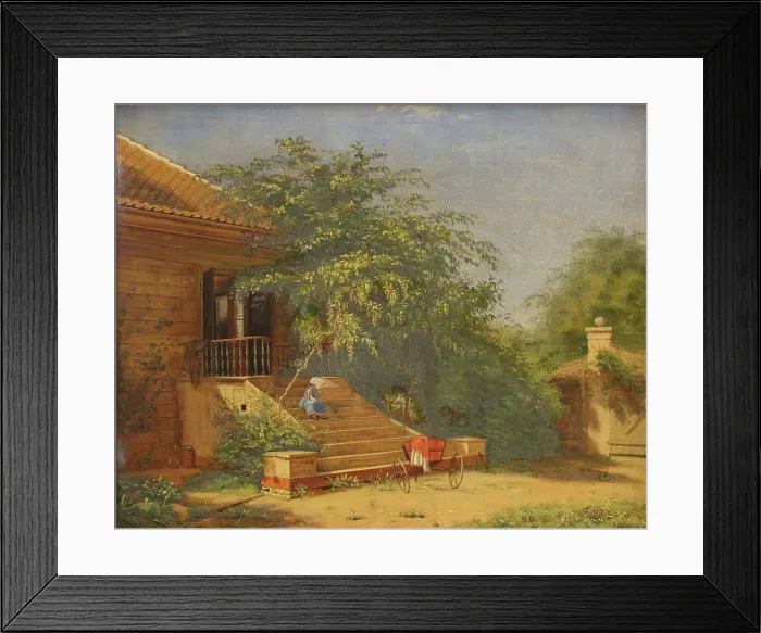 Framed Print : The Garden Steps Leading to the Painter Christen Kobke's Studio at Blegdammen, Copenhagen, 1844. Creator: Frants Diderik Bøe Framed Print : The Garden Steps Leading to the Painter Christen Kobke's Studio at Blegdammen, Copenhagen, 1844. Creator: Frants Diderik Bøe
