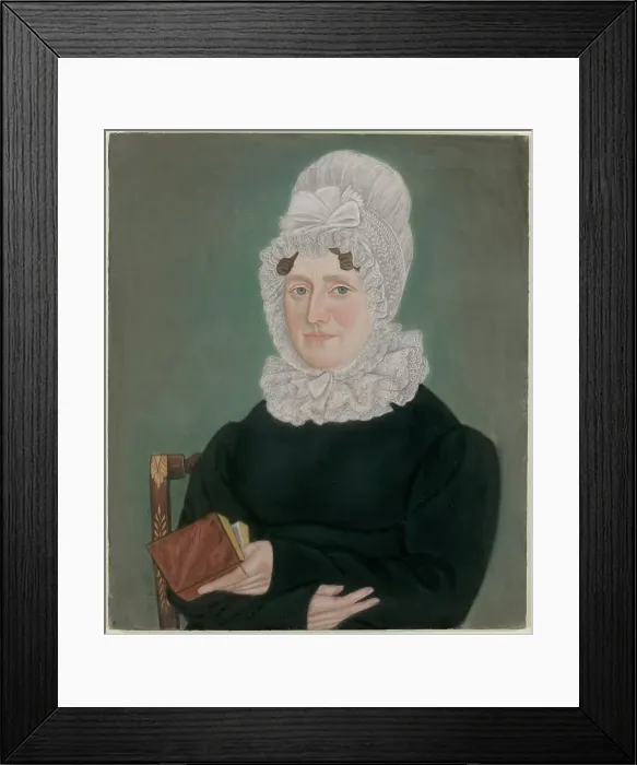 Framed Print : Portrait of a Woman with a Lace Cap, c. 1823. Creator: Micah Williams Framed Print : Portrait of a Woman with a Lace Cap, c. 1823. Creator: Micah Williams