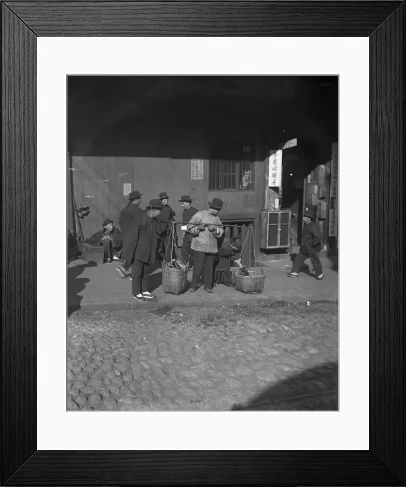 Framed Print : The vegetable peddler, Chinatown, San Francisco, between 1896 and 1906. Creator: Arnold Genthe Framed Print : The vegetable peddler, Chinatown, San Francisco, between 1896 and 1906. Creator: Arnold Genthe