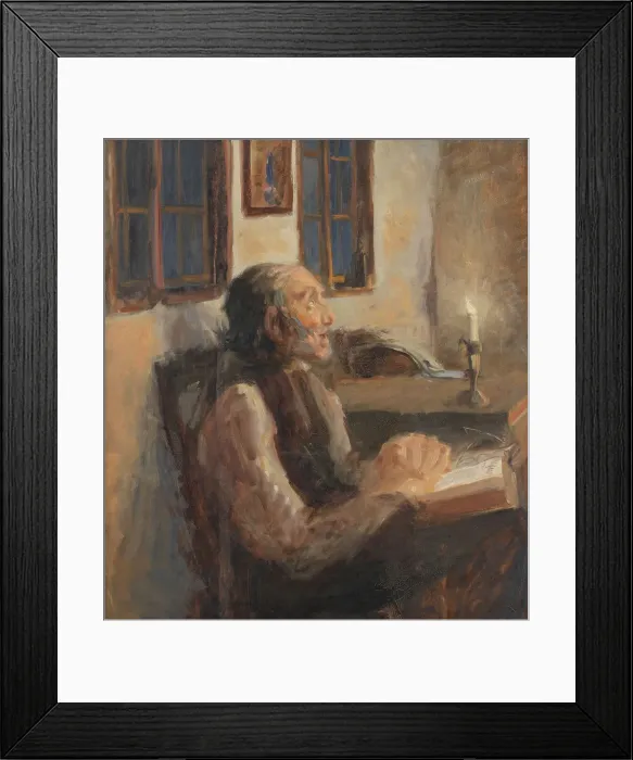 Framed Print : The old man at the leper, 1896-1900. Creator: H. A. Brendekilde Framed Print : The old man at the leper, 1896-1900. Creator: H. A. Brendekilde