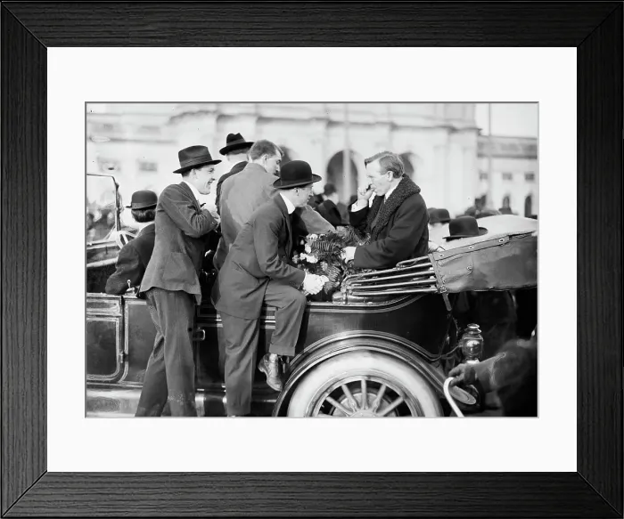 Framed Print : Butch McDevitt, Congressman For A Day from Pennsylvania, in Auto, 1914. Creator: Harris & Ewing. Butch McDevitt, Congressman For A Day from Pennsylvania, in Auto, 1914. Creator: Harris & Ewing Framed Print : Butch McDevitt, Congressman For A Day from Pennsylvania, in Auto, 1914. Creator: Harris & Ewing. Butch McDevitt, Congressman For A Day from Pennsylvania, in Auto, 1914. Creator: Harris & Ewing